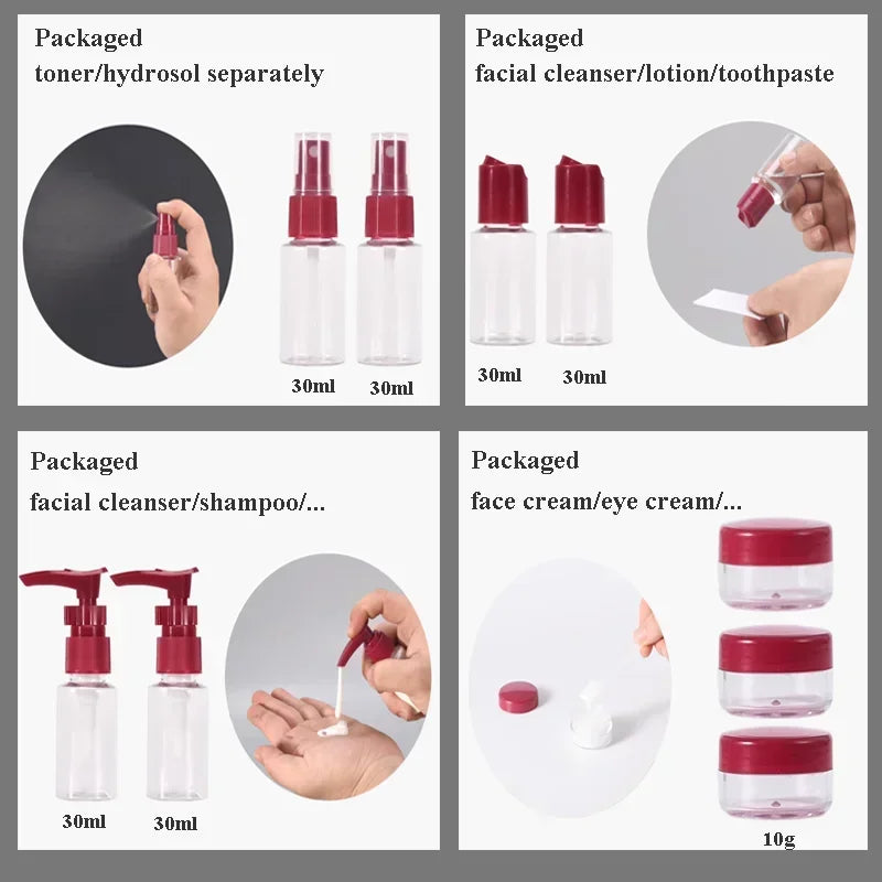 Kit Prático de Frascos para Viagem: Organize e Leve Seus Produtos com Estilo