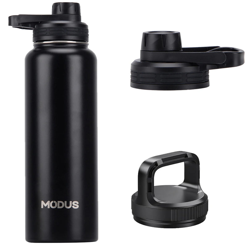 Garrafa térmica Modus em aço inox inoxidável de água esportivo ,com 2 tampas (bico e tampa com alça)